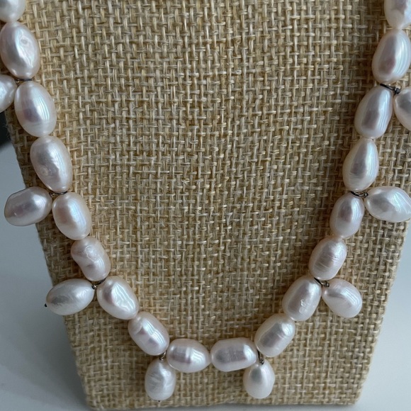 New Real Pearl Necklace with Steel Clasp - Picture 2 of 8